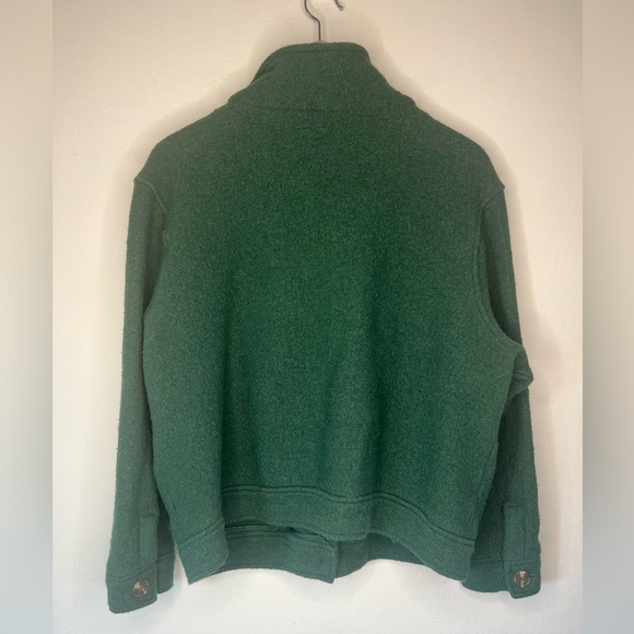 Joie‎ Green Wool Blend Button Front Collared Cropped Green Shacket Size 1X - Picture 5 of 7